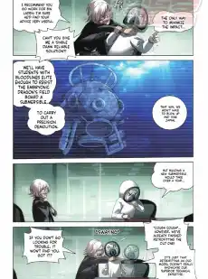Chinese manga page translated into English with dense dialogue redrawn