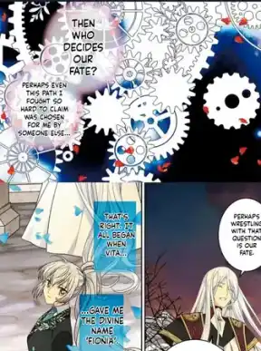 Colored manga page translated with background inpainting and redrawn English text
