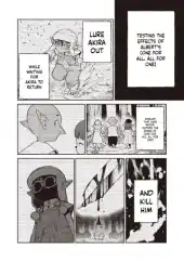 Manga page with black text boxes translated into the selected language